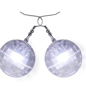 LED disco ball mirror ball earrings